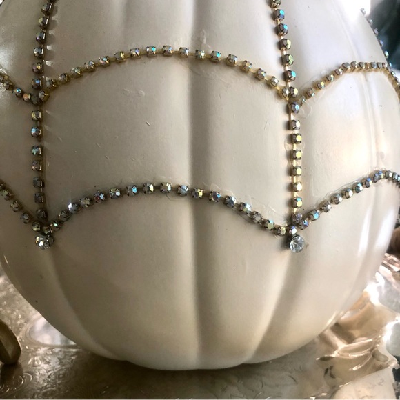 New! Halloween Bling Silver & Gold Rhinestone Spider Pumpkin - Picture 5 of 8